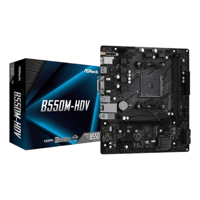 Asrock B550M-HDV AMD Zócalo AM4 64GB Micro ATX Negro - Placa base