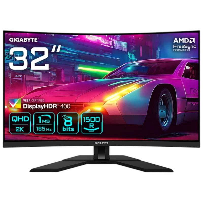 Gigabyte M32QC 31.5" 2K QHD QLED VA Curva 165 Hz FreeSync Premium Pro Negro - Monitor PC