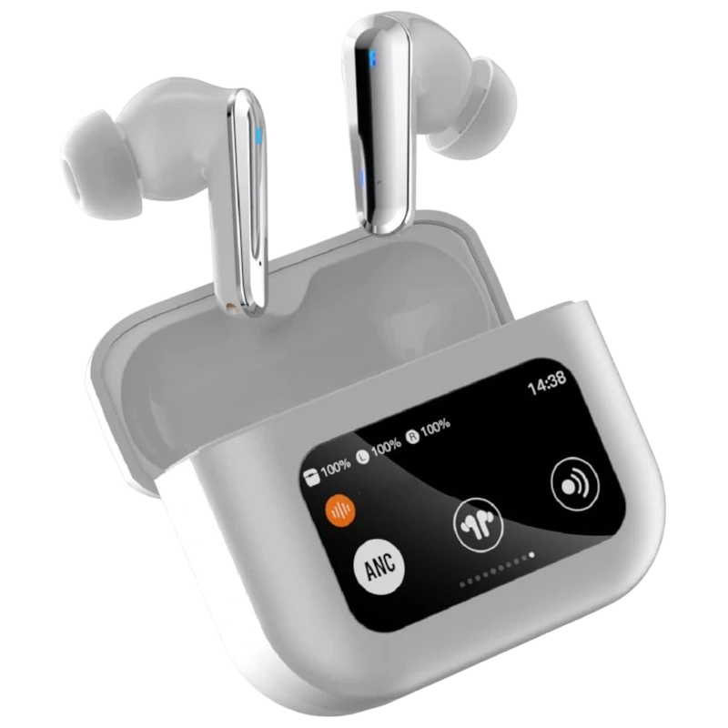 HBQ YYK-Q30 ANC LCD Plata - Auriculares Bluetooth