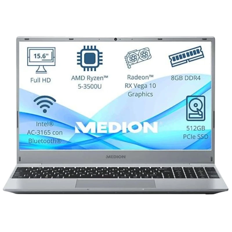 Medion Akoya E15301 MD62428 Ryzen 5 3500U/8GB/512GB - Portátil 15.6