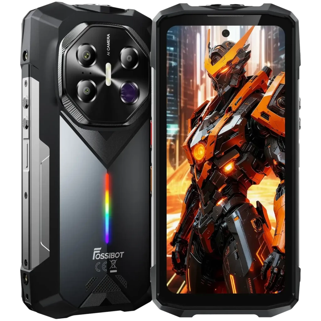 Fossibot F113 256GB gris: móvil rugerizado con 12GB RAM, triple cámara trasera con visión nocturna, pantalla amplia y diseño robusto con luces LED