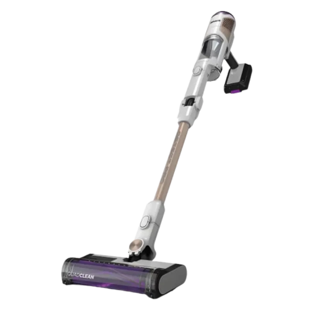 Shark IW3612EU aspiradora sin cables gris y cobre, cabezal motorizado morado, depósito visible y base de vaciado automático de 2L, potencia 240W