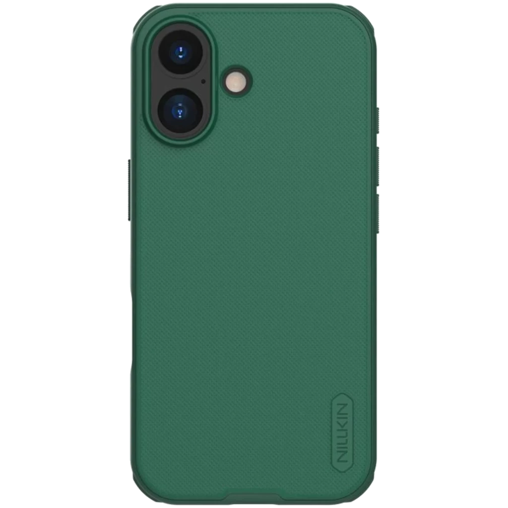 Nillkin Funda Super Frosted Shield Pro iPhone 17 Verde Oscuro, textura antideslizante, recortes precisos para cámara dual y botones, borde elevado protector