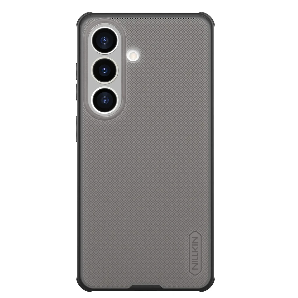 Nillkin Funda Super Frosted Shield Pro para Samsung Galaxy S26+ en Transparent Black, trasera texturizada antideslizante, bordes reforzados y recorte triple