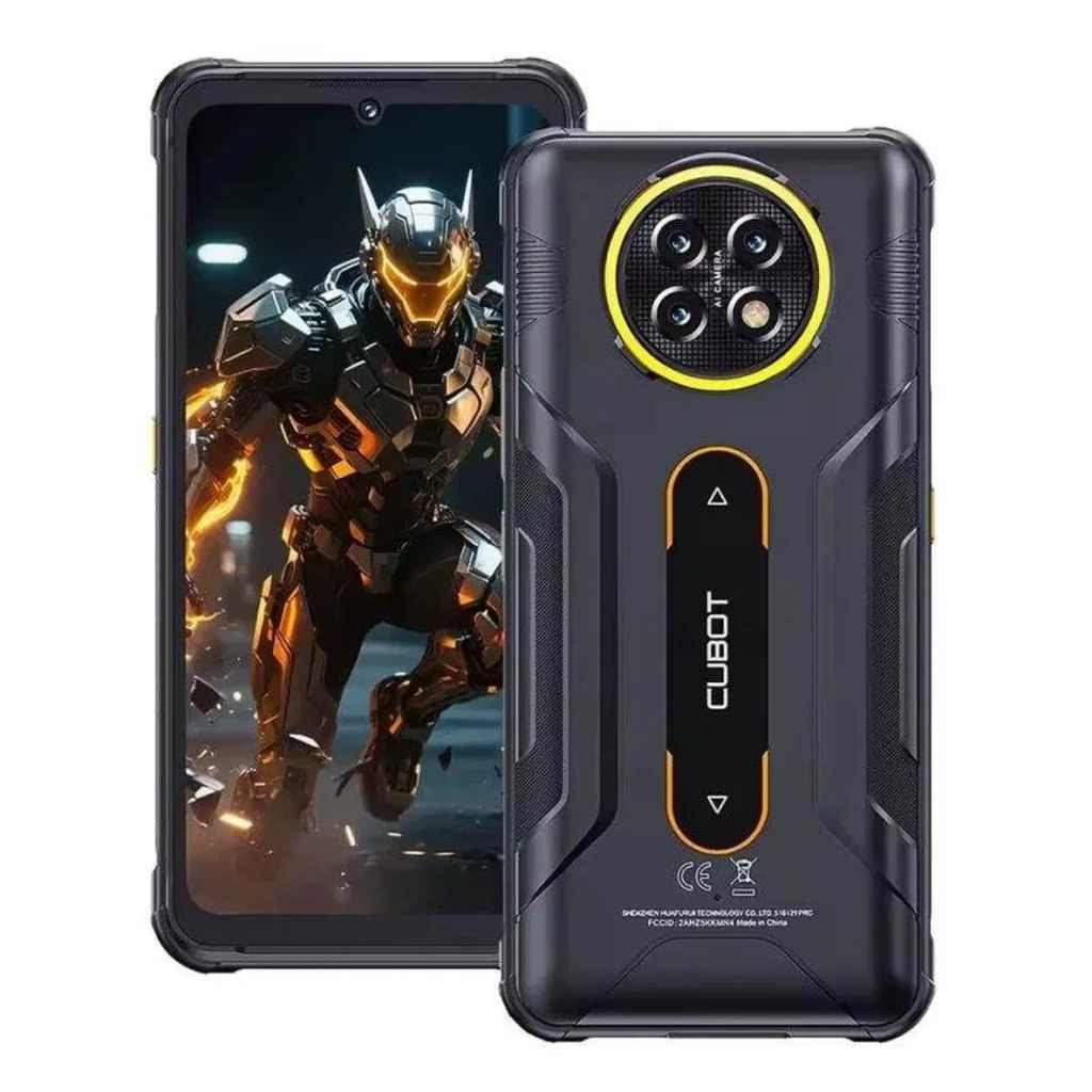 Cubot KingKong ACE 5 256GB negro con diseño robusto, doble pantalla, módulo trasero circular con triple cámara y detalles naranjas estilo industrial