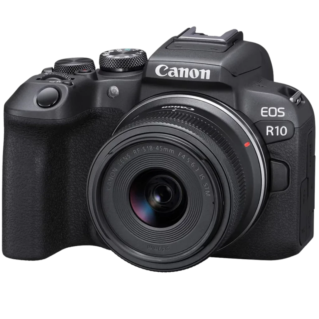 Cámara Mirrorless Canon EOS R10 con Objetivo RF-S 18-45mm F4.5-6.3 IS STM - APS-C 24.2MP, Vídeo 4K