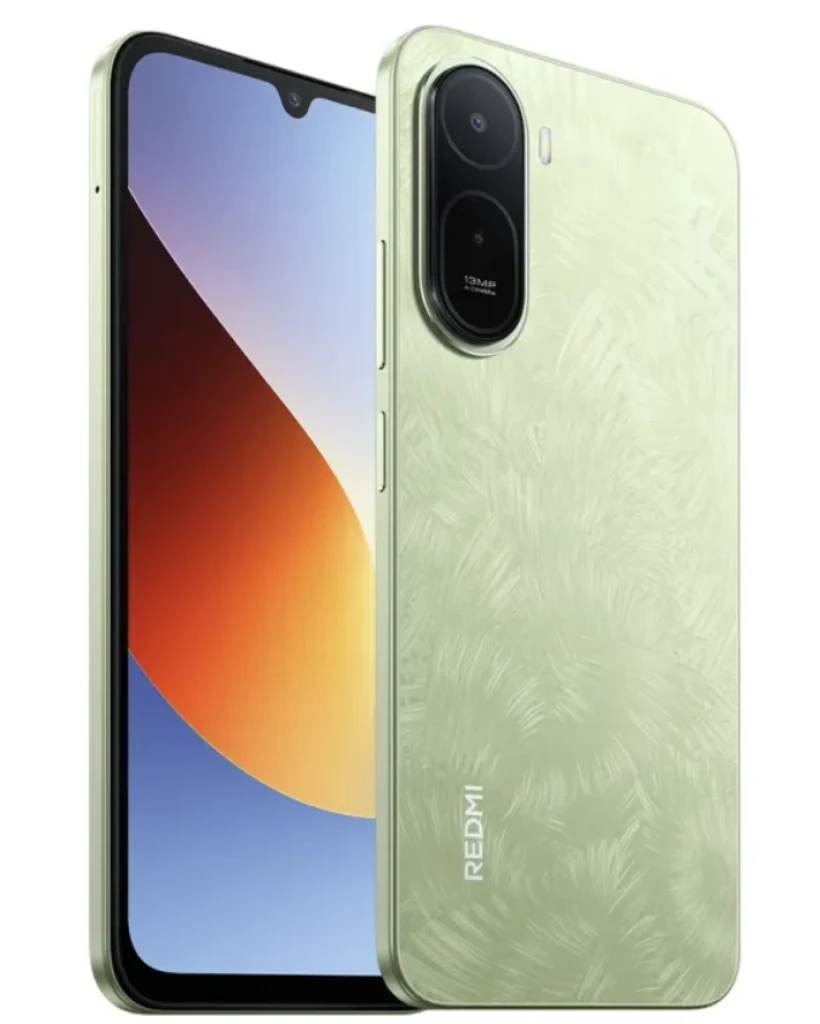 Xiaomi Redmi A7 Pro Palm Green con acabado texturizado, pantalla con notch en V y doble cámara trasera destacada con anillo metálico, diseño delgado y