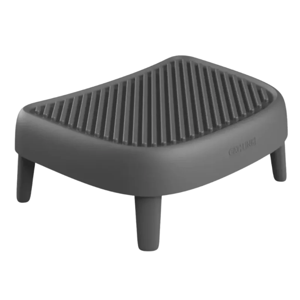 Escalera para Arenero CATLINK Open-X Gris, plataforma antideslizante con ranuras, cuatro patas estables y diseño compacto en plástico resistente