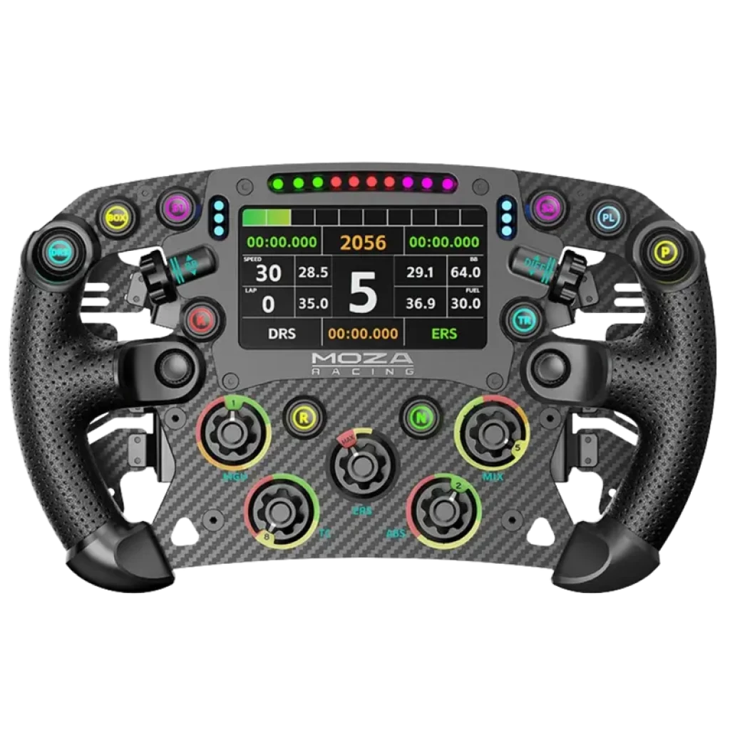 Volante Moza FSR2 - Pantalla Táctil 4,3", Fibra de Carbono Toray