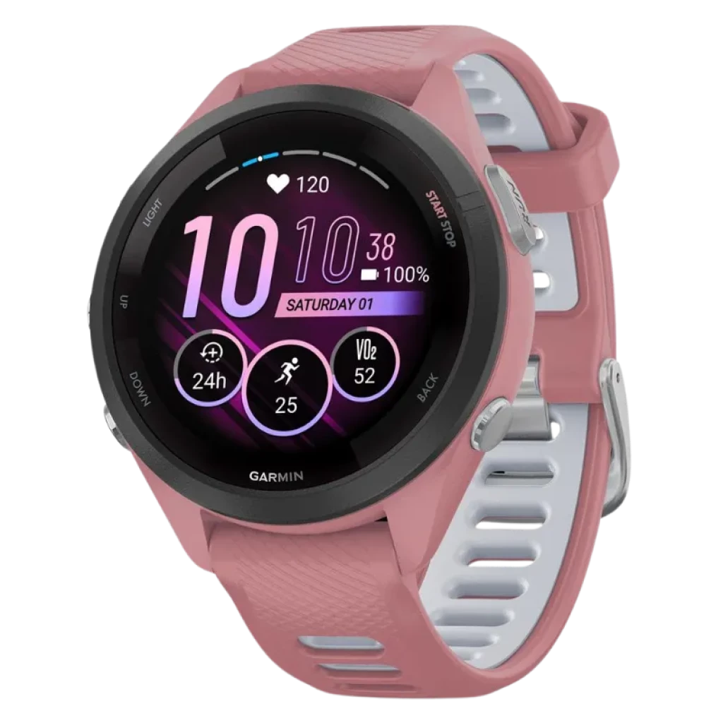 Garmin Forerunner 265S de 42mm rosa y blanco con pantalla AMOLED táctil