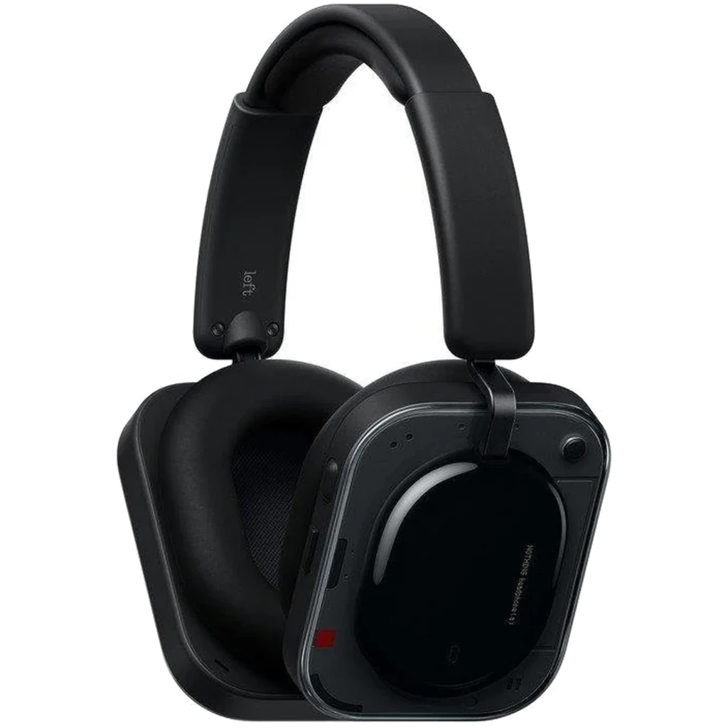 Auriculares Nothing Headphone a Negro de diadema, diseño cuadrado con copas grandes brillantes, almohadillas acolchadas, diadema ajustable y acabado mate
