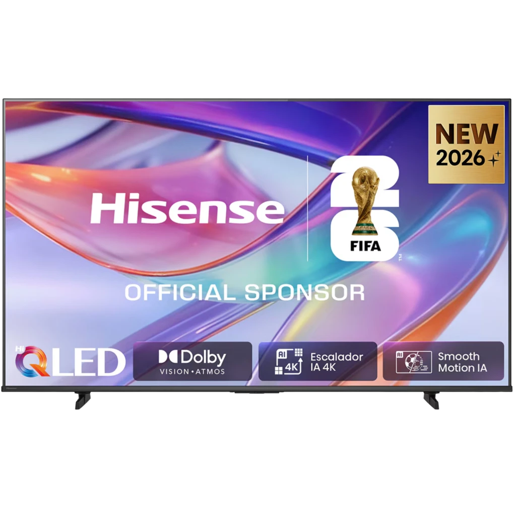 Hisense 43Q7S Smart TV QLED 43 4K con biseles delgados, pantalla brillante, logotipos Dolby Vision Atmos, escalador IA 4K y Smooth Motion IA en negro