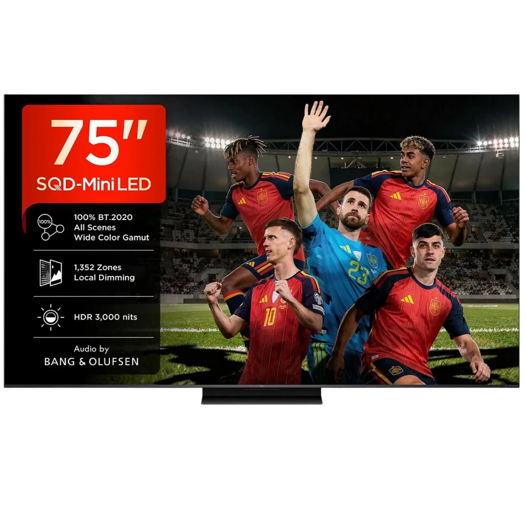TCL 75C7L Smart TV QD‑Mini LED 75 pulgadas 4K Google TV negro; biseles delgados, HDR 2700 nits, 800 zonas de atenuación, amplia gama de color y audio Bang &