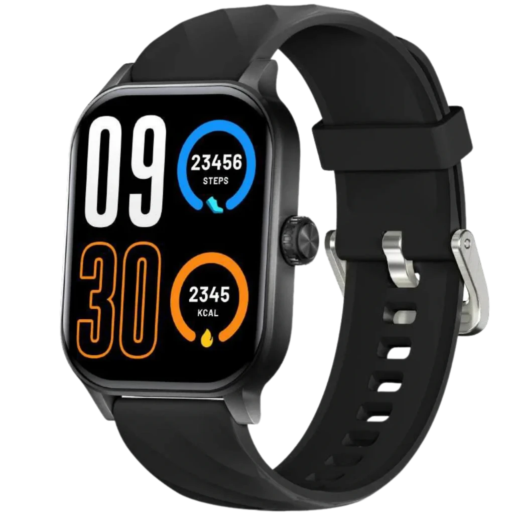 Black Shark GT3 Neo2 Smartwatch negro con correa de silicona, pantalla rectangular con números grandes, monitor de pasos y calorías, clasificación IP68