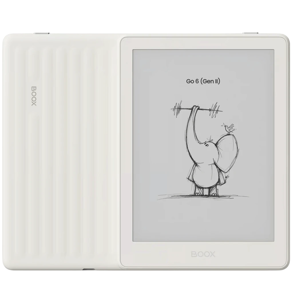 ONYX BOOX Go 6 Gen II eReader 6 pulgadas, carcasa blanca con textura acanalada, pantalla E Ink Carta 1300 sin reflejos, 32 GB, biseles finos y diseño compacto