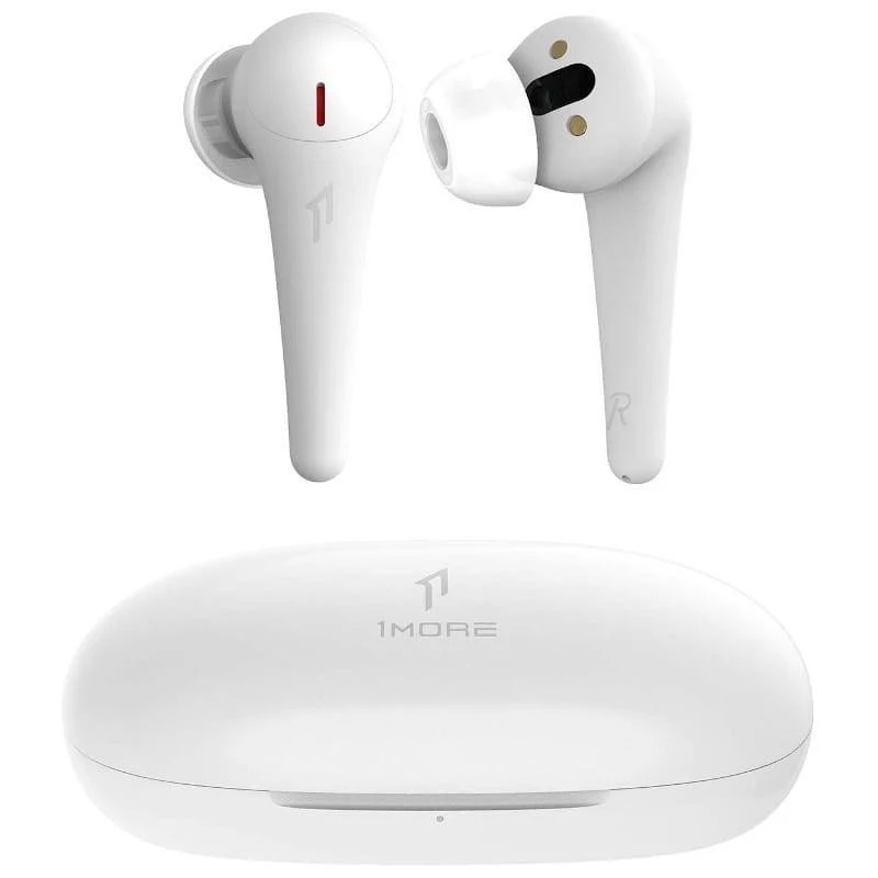 1MORE ComfoBuds Pro Blanco auriculares Bluetooth desprecintado con estuche ovalado blanco, diseño in ear con almohadillas y vástagos largos elegantes