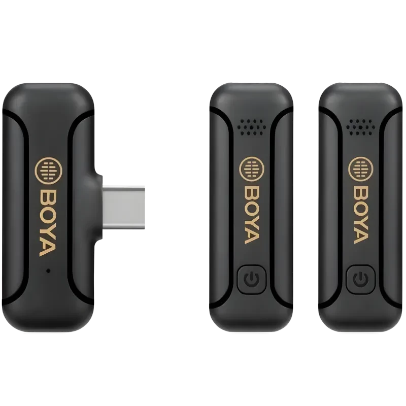 Boya BY-WM3T2-U2 - Micrófono inalámbrico de solapa 2.4 GHz USB-C Sistema dual