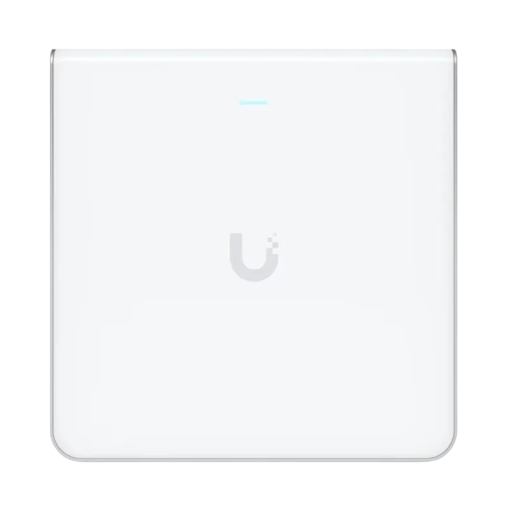 Vista frontal del punto de acceso Ubiquiti U6 Enterprise In-Wall WiFi 6E