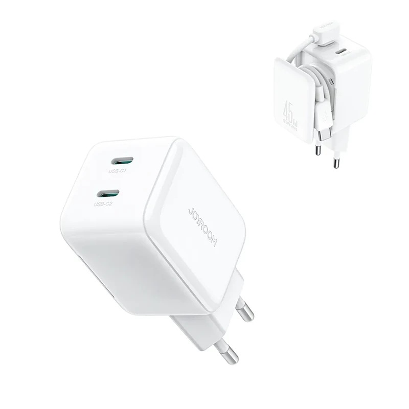 Cargador Joyroom con Doble Puerto Tipo C - Blanco