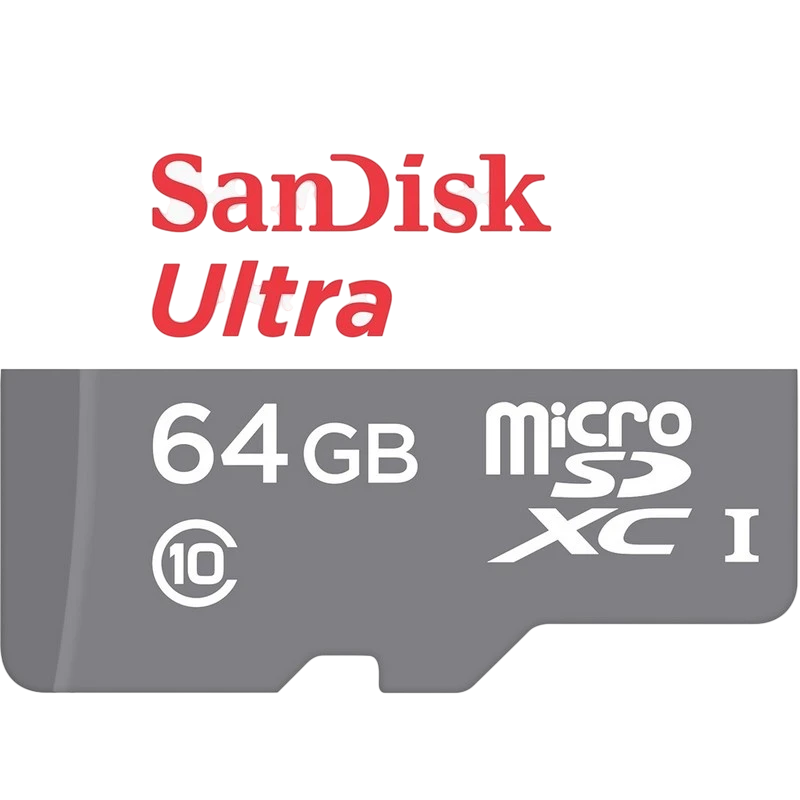 SanDisk MicroSD 64GB Ultra UHS-I + Adaptador Clase 10 - Color gris y blanco - MicroSDXC - Clase 10 - Velocidad de lectura: 80 MB/s - Protección de Nivel 4 - Adaptador SD