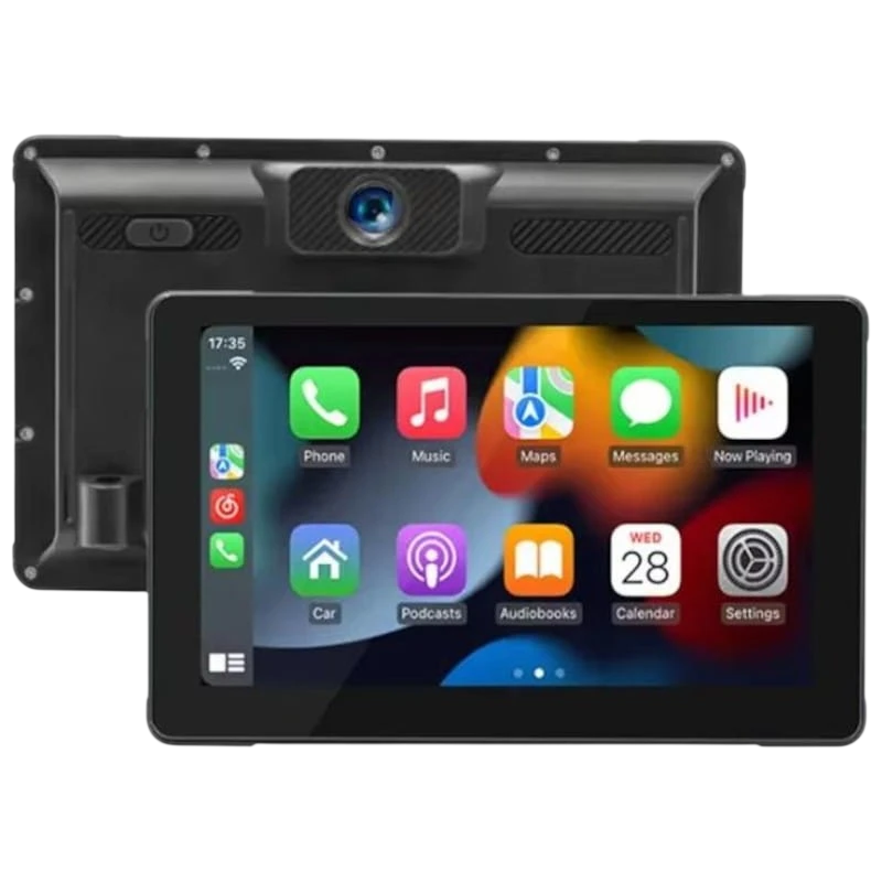 Pantalla táctil universal SWM B5351 7 pulgadas Carplay/Android Auto inalámbrico Negro - Reproductor multimedia para motocicleta