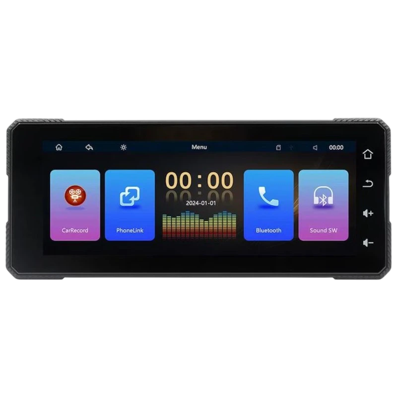 Pantalla táctil universal SWM B5353 6.86 pulgadas Carplay/Android Auto inalámbrico Negro - Reproductor multimedia para motocicleta