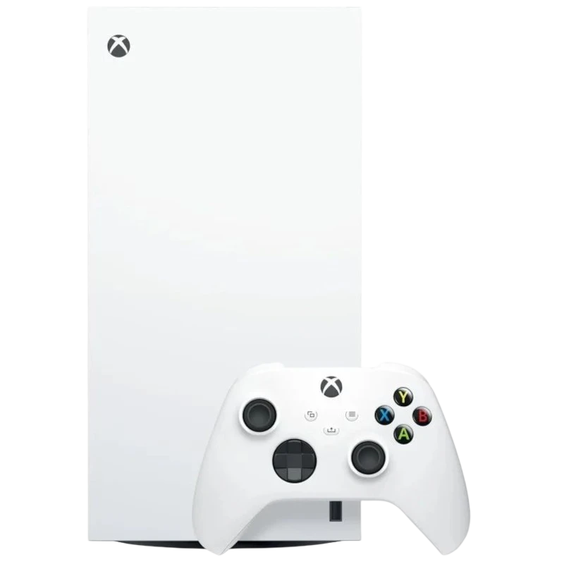 Xbox Series X 1 TB Digital Edition blanco reacondicionado Estado Premium, consola vertical minimalista con mando inalámbrico a juego y botones ABXY coloridos