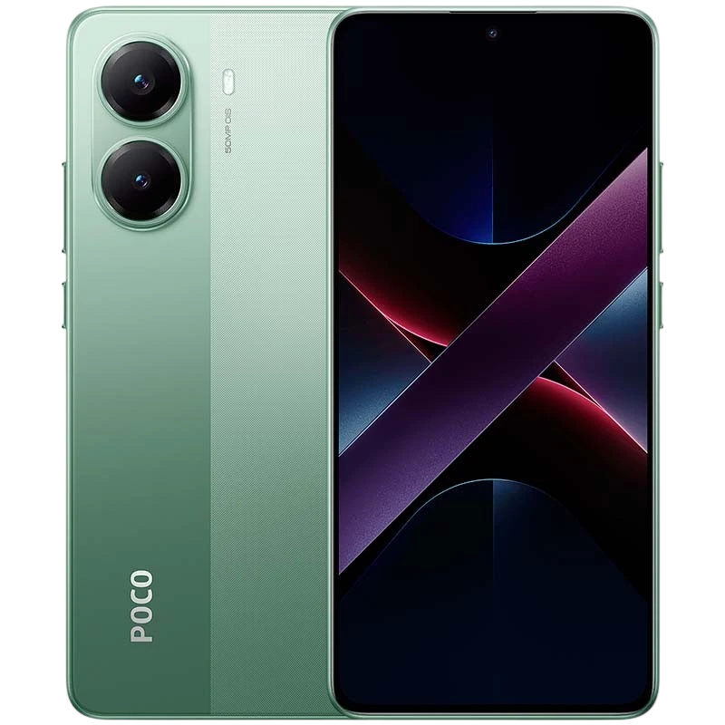 Xiaomi Poco X7 Pro 5G 8GB/256GB Verde con trasera mate, módulo dual de cámara grande y pantalla sin bordes con notch centrado y X luminosa en pantalla