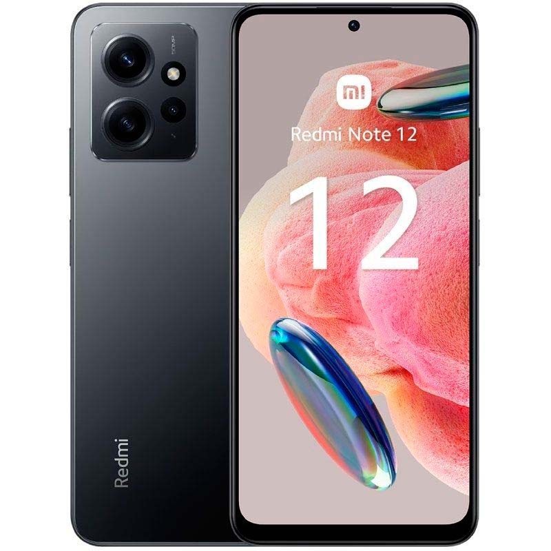 Xiaomi Redmi Note 12 4G 4GB/64GB Gris con pantalla casi sin bordes y agujero central, módulo trasero triple con flash, acabado gris brillante y marco fino