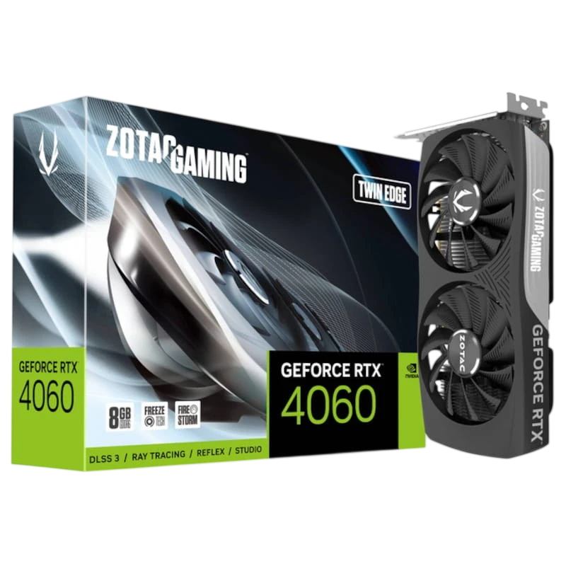 Zotac Gaming GeForce NVIDIA RTX 4060 Twin Edge 8GB GDDR6 Negro - Desprecintado - Tarjeta Gráfica
